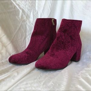 SOLD Ziggysoho Velvet Pink Booties Size 8